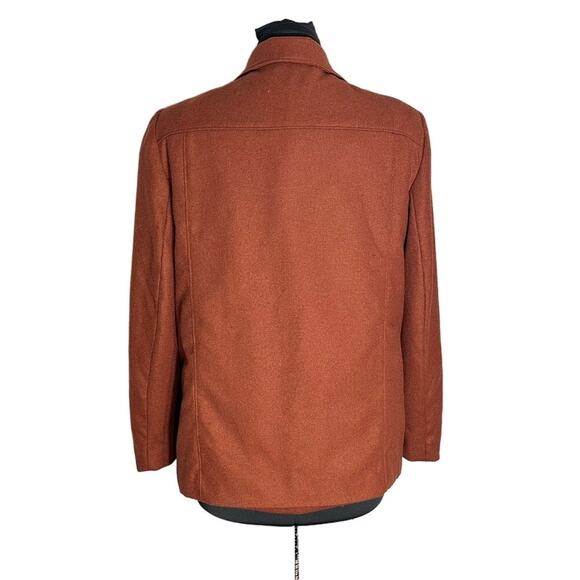 Vintage TanJay Open Front Burnt Orange Wool Blend Blazer, Size 38 - Picture 3 of 7